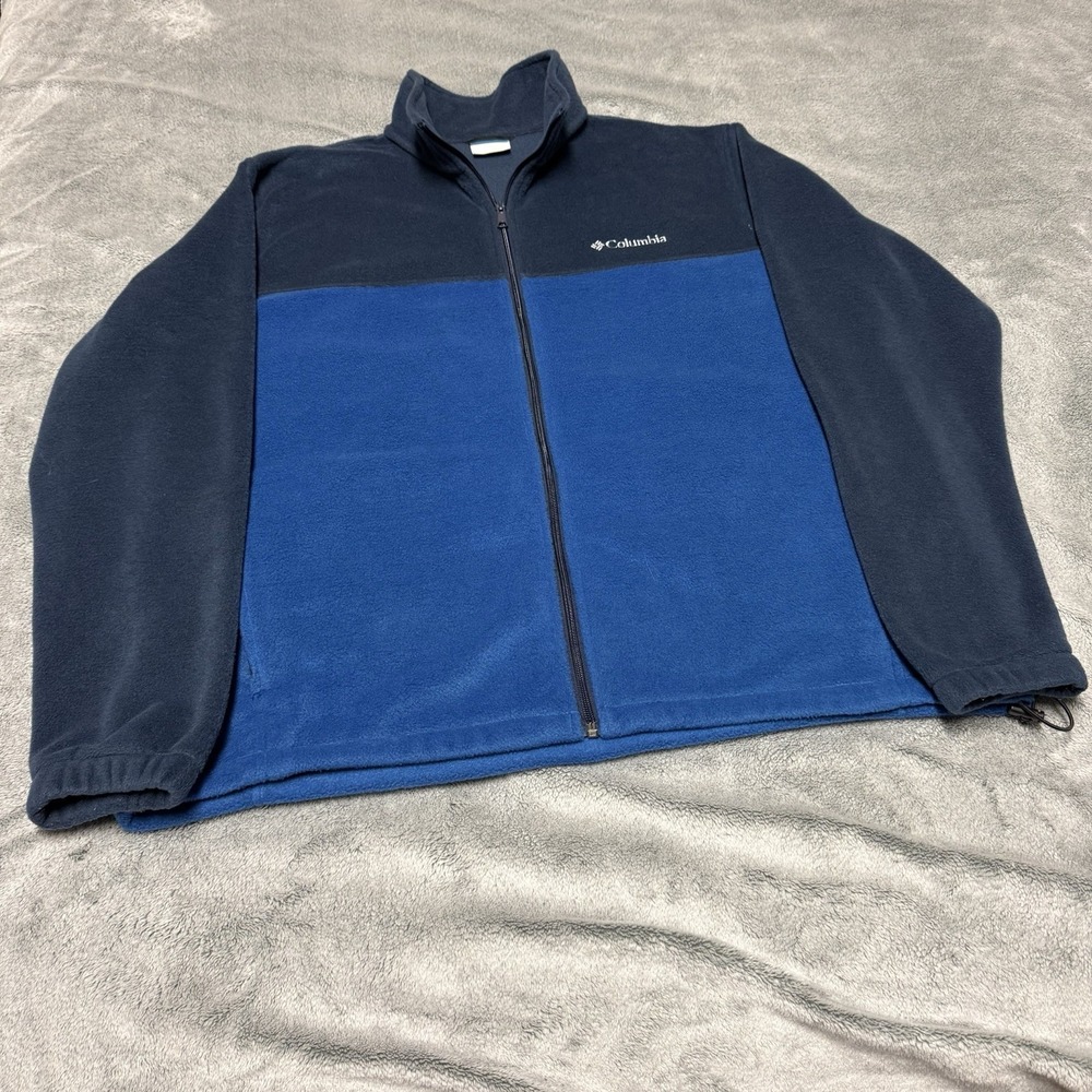 Columbia Jacket Mens XL Blue Navy Full Zip Fleece Zip Pockets Gorpcore Granola
